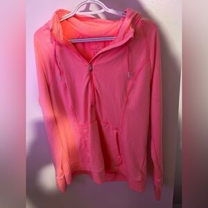 Tangerine Pink and White Striped Pullover